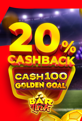 20% Cashback Cash 100 Golden Goal Bar Link